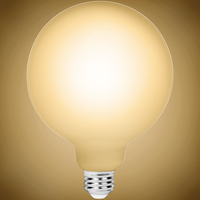 5 in. Dia. - LED G40 Globe Filament Bulb - 8.5 Watt - 60 Watt Equal - Warm White - Frosted - 800 Lumens - 2700 Kelvin - Medium Base - 90 CRI - 120 Volt - PLT-13336