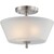 13 in. Semi-Flush Mount Ceiling Light Fixture - Frosted Glass - Nickel Finish Thumbnail