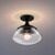 10 in. Semi-Flush Mount Ceiling Light Fixture - Clear Glass - Bronze Finish Thumbnail