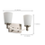 16 in. Vanity Light Fixture - 2-Light - Glass Shade - Nickel Finish Thumbnail