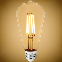 1000 Lumens - 10 Watt - 2700 Kelvin - LED Edison Filament Bulb - 5.5 in. x 2.5 in. - Clear - 75 Watt Equal - 90 CRI - 120 Volt - PLT-13268