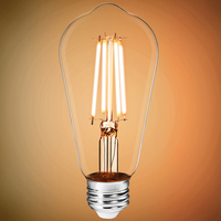 800 Lumens - 8.5 Watt - LED Edison Filament Bulb - Warm Dimming 3000 to 1800 Kelvin - 5.1 in. x 2.8 in. - Clear - 60 Watt Equal - 90 CRI - 120 Volt - PLT-13547