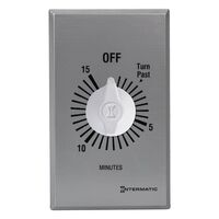 Commercial Spring Wound In-Wall Timer Switch - Metal Finish - 15 Minute Time Cycle - SPST - Intermatic FF15MC